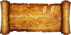 Gulyás Julietta névjegykártya