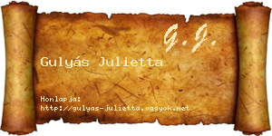 Gulyás Julietta névjegykártya